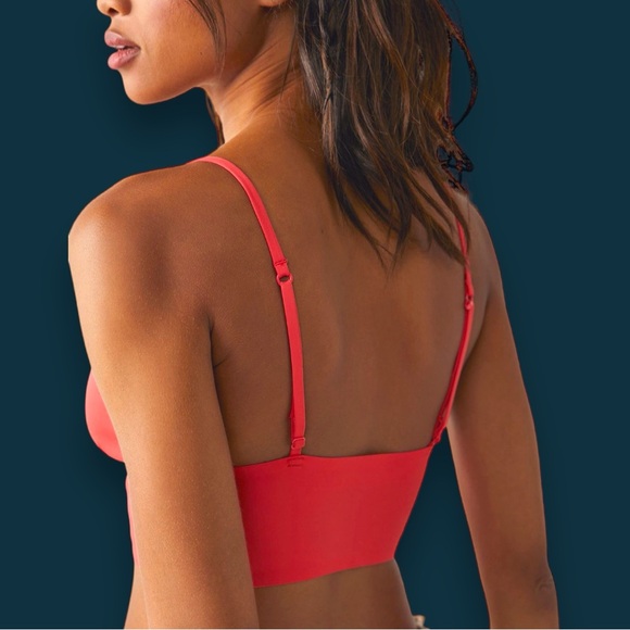NWT Free People Intimately Sage Longline Neo Bralette in Cayenne Pink. Small 🌺 - Picture 2 of 14